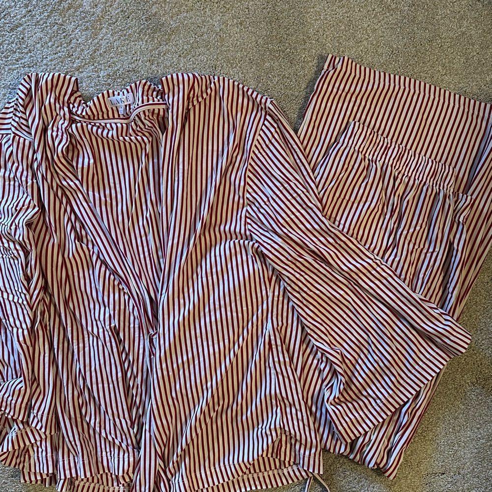 Striped Pajama Set in Red and White